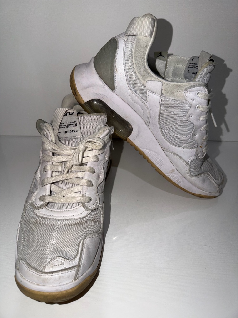 Jordan White Sneakers with Light Blue Accent